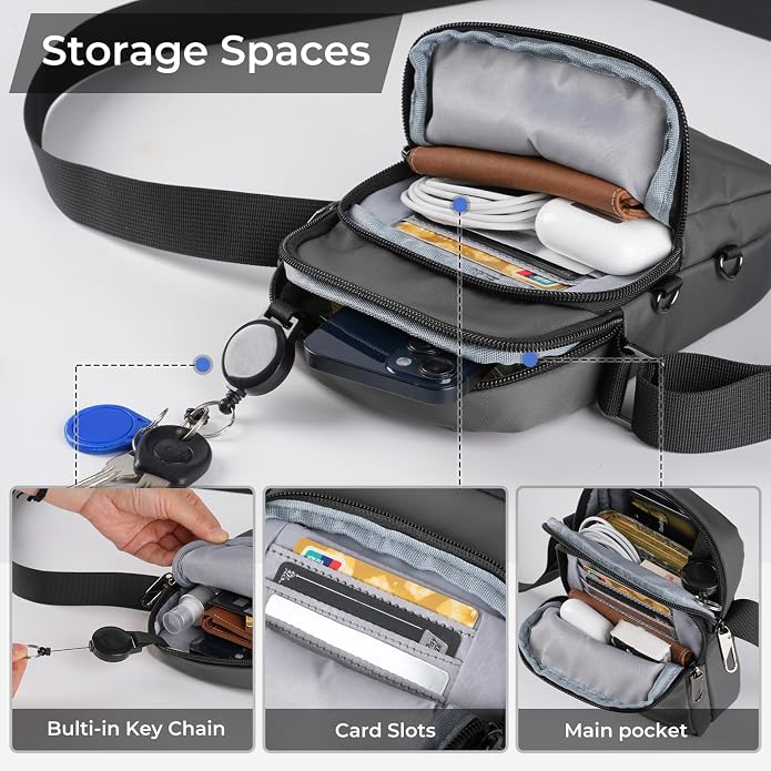 BROADREAM Small Crossbody Bag Men Women, Anti-Theft Crossbody Sling bags - Image 4