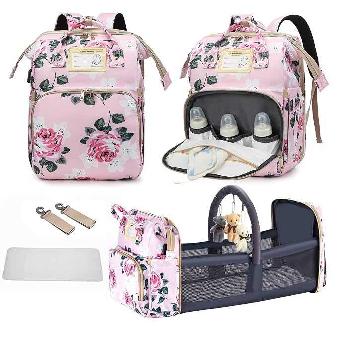 Diaper Bag Backpack with Changing Station, Foldable by %E2%80%94%E2%80%94BeautyHealthFamily%E2%80%94%E2%80%94