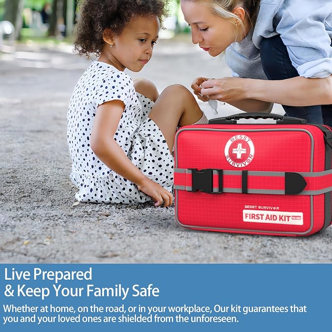 Upgrade Comprehensive Premium First Aid Kit, Labeled Compartments Trauma Kits - Image 8
