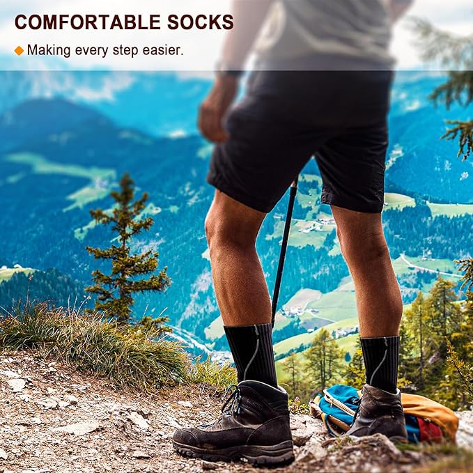 BULLIANT Compression Socks for Men 6Pairs, Athletic Crew Socks Cushioned For - Image 7