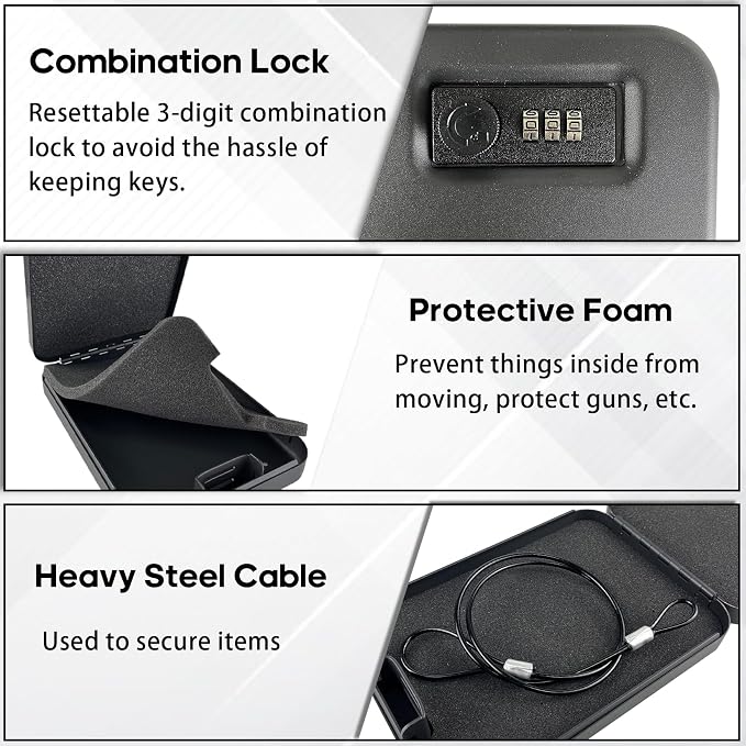 Small Gun Safe - Portable Gun Lock Box - Image 2