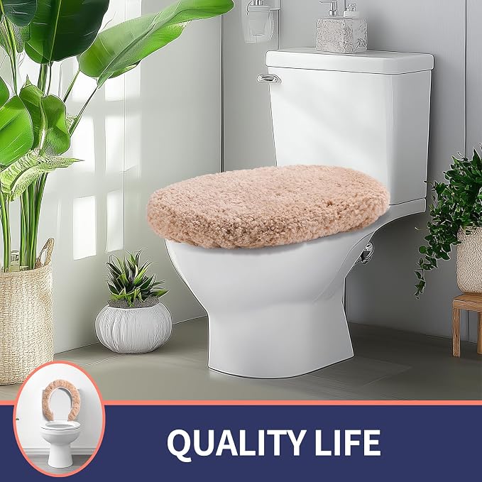 Microfiber Elongated Toilet Seat Cover 19.5"x 15" Machine Washable Solid Toilet - Image 7