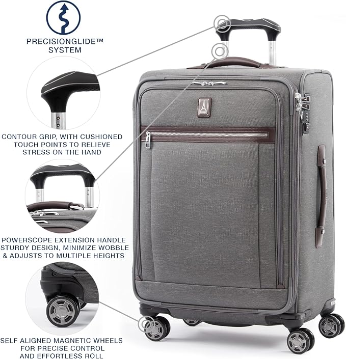 Travelpro Platinum Elite Softside Expandable Checked Luggage, 8 Wheel Spinner - Image 2