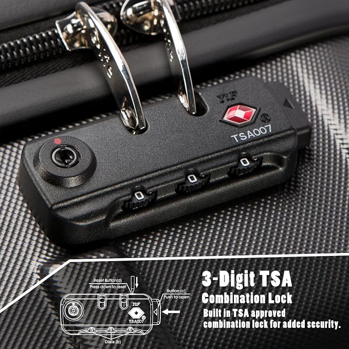 Coolife Luggage Suitcase Carry-on Hardside Travel Luggage TSA Lock Spinner - Image 5