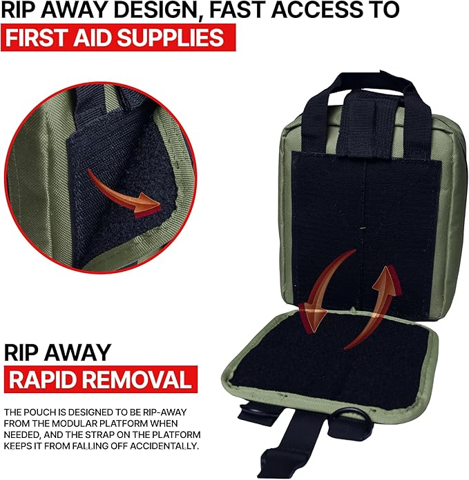 MOLLE Rip Away EMT First Aid IFAK Pouch Medical Empty Bag - Image 5