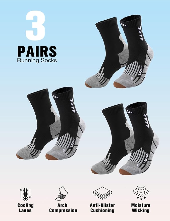 Compression Crew Running Socks: Athletic Socks - Image 4