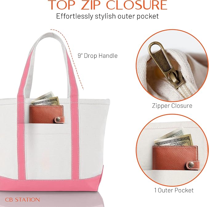 CB STATION Medium Classic Canvas Tote Bag - Image 3