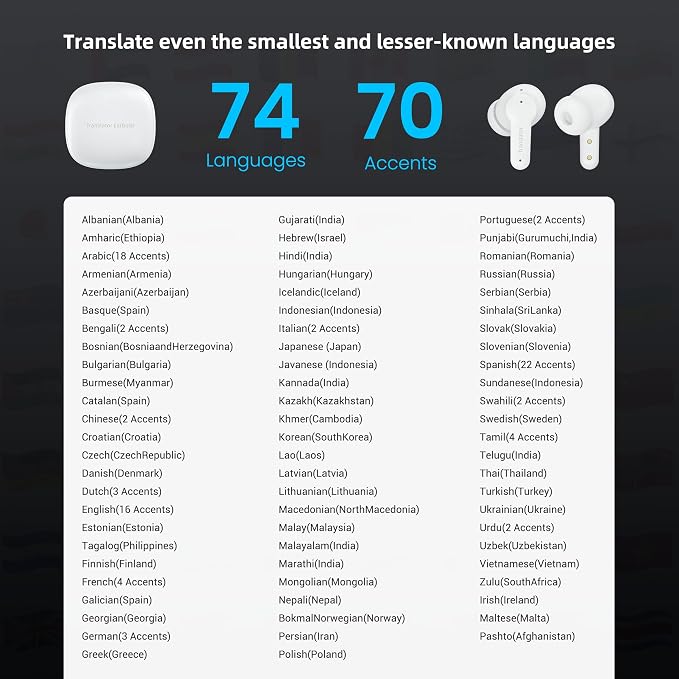 M3 Translator Earbuds Language Translator Device Sliding Design Support 144 - Image 4