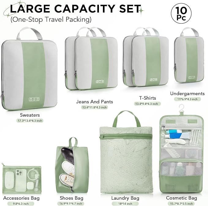 10 Set Compression Packing Cubes - Image 2