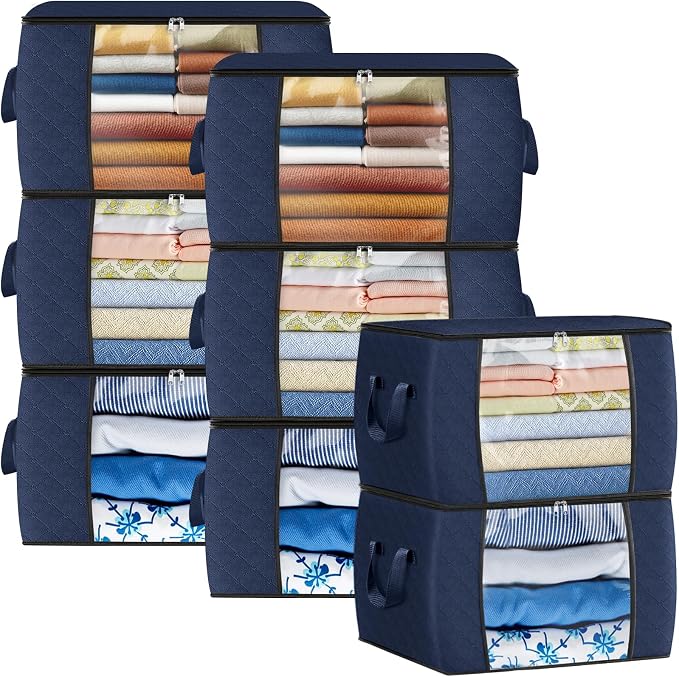 Fab totes 24 Gallons Clothes Storage, Foldable Thick Fabric Blanket Storage Bags by Fabtotes