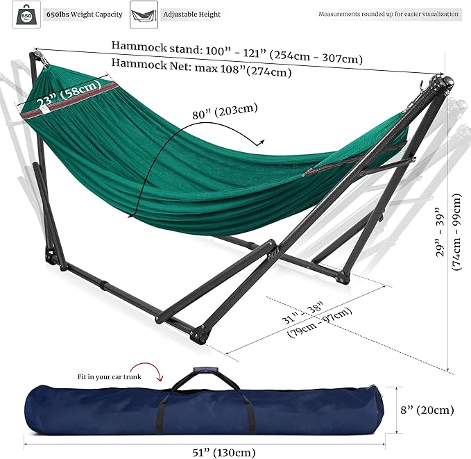 Tranquillo Double Hammock with Stand Included - Image 6