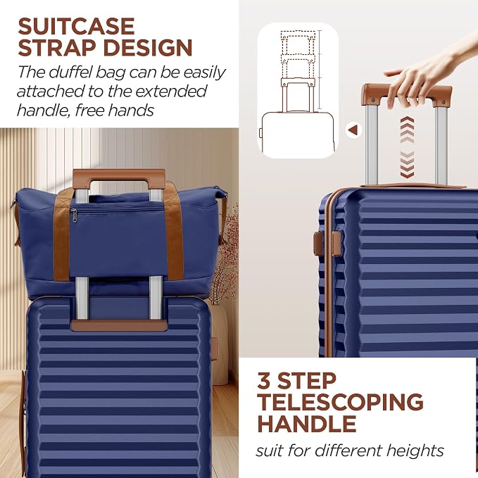 SHOWKOO Luggage Sets 3 Piece Hardside Expandable Suitcase - Image 6
