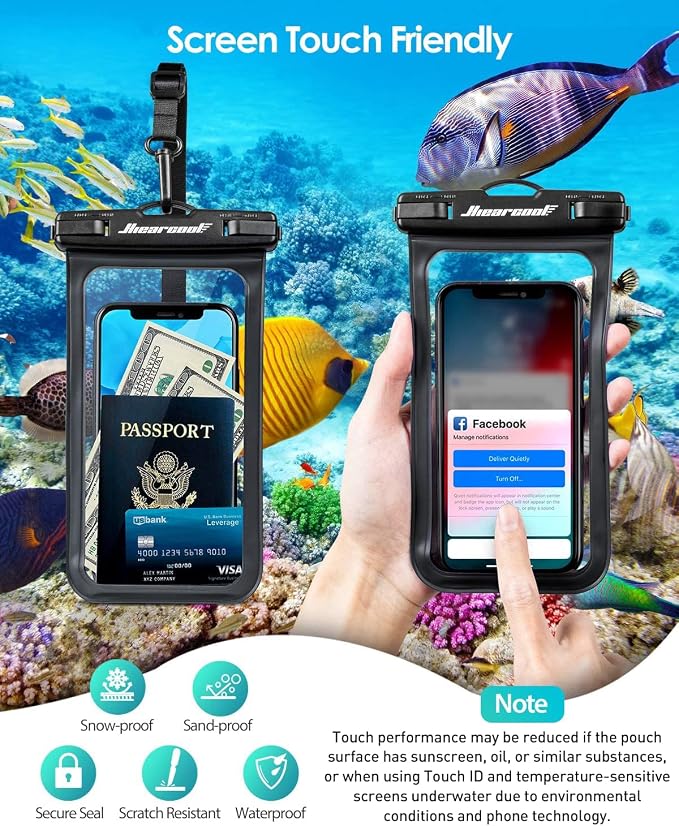 Hiearcool Waterproof Pouch for iPhone, Waterproof Phone Bag Travel Essentials - Image 5