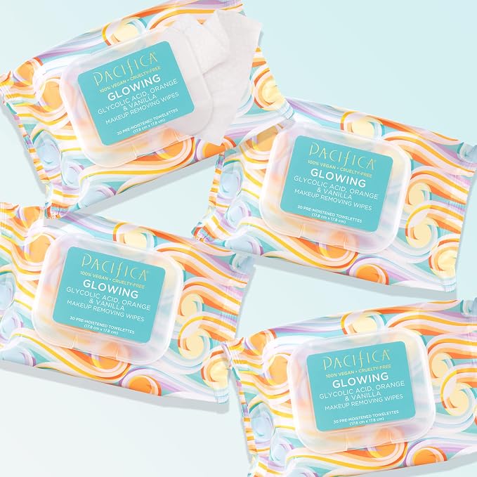 Pacifica Beauty | Glowing Makeup Remover Wipes | Gycolic Acid, Coconut Water - Image 6