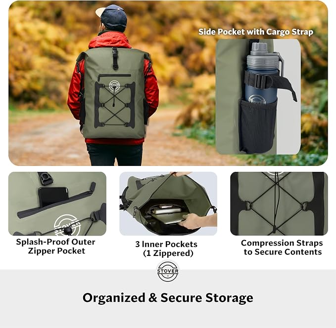 STOVER 5/10/25/30/40/55L Waterproof Backpack- Floating Dry Bag - Image 5