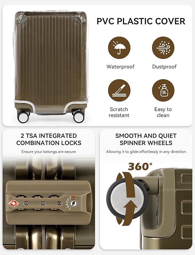 Mvst Luggage Premium All Aluminum Magnesium Carry On 20'' Lightweight Metal - Image 4