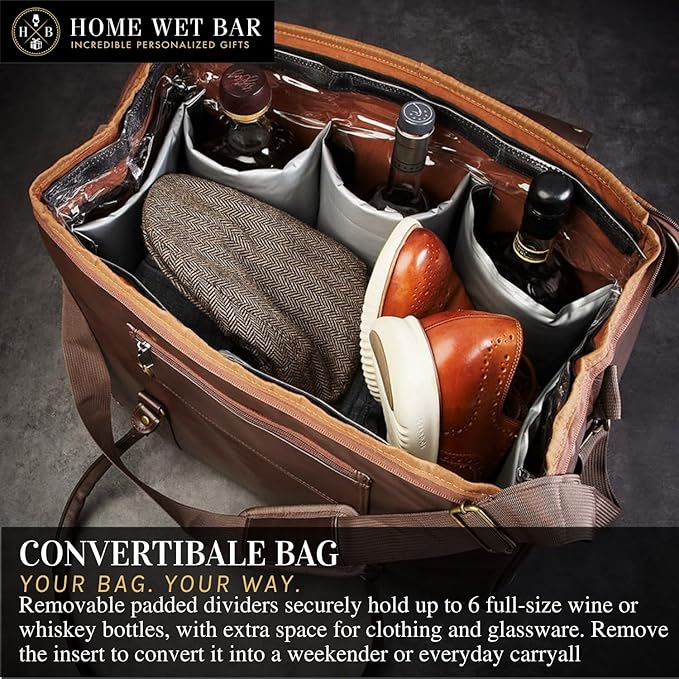 Graham Whiskey Bottle Carrier and Weekender Travel Bag | Customizable - Image 4