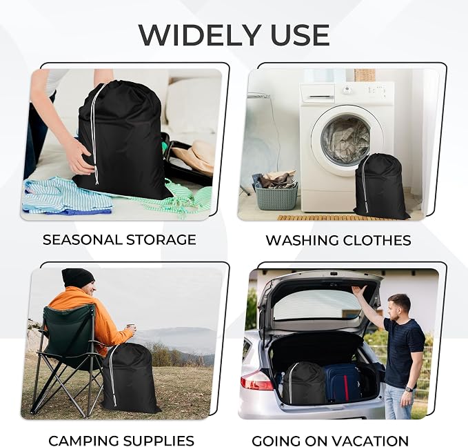 Laundry Bag with Locking Closure Drawstring – Extra Large Heavy Duty 100% Nylon - Image 4