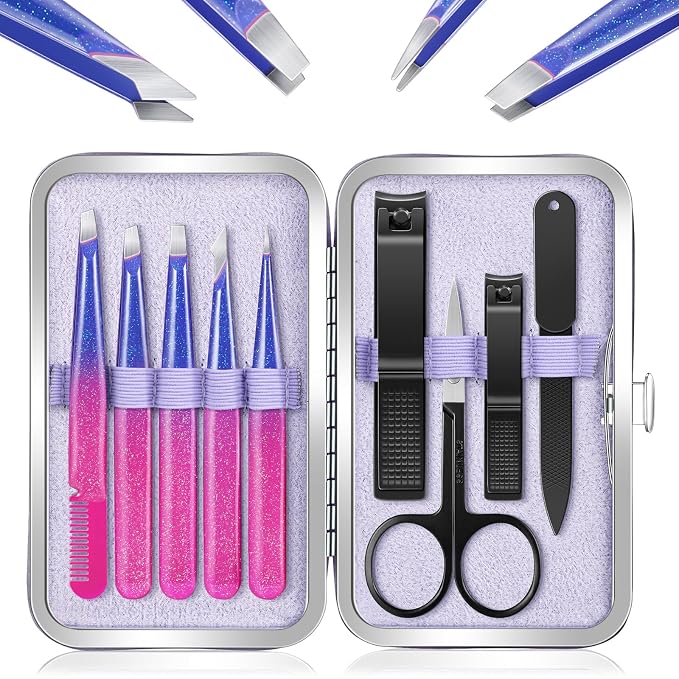 MORGLES Eyebrow Tweezers for Women and Nail Clipper Set by Morgles