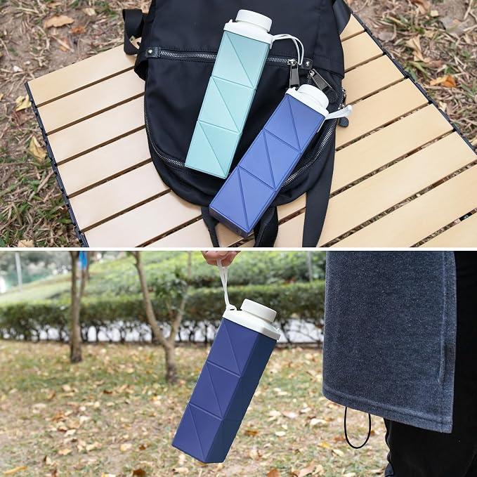 24oz Collapsible Water Bottles, Foodgrade BPA Free Reusable Foldable Water - Image 3