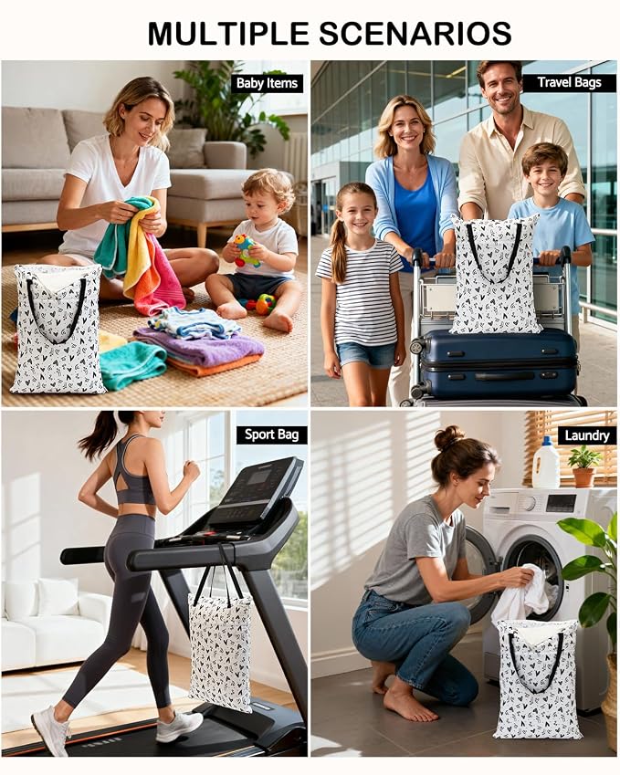 ALVABABY 2 Pack Large Wet Dry Bag Waterproof Hanging Cloth Diaper - Image 5
