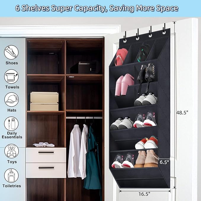 Over The Door Shoe Organizer, 2 Pack Hanging Organizer - Image 3