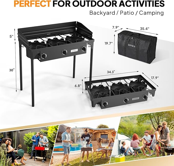 ROVSUN 3 Burner Propane Gas Stove - Image 6