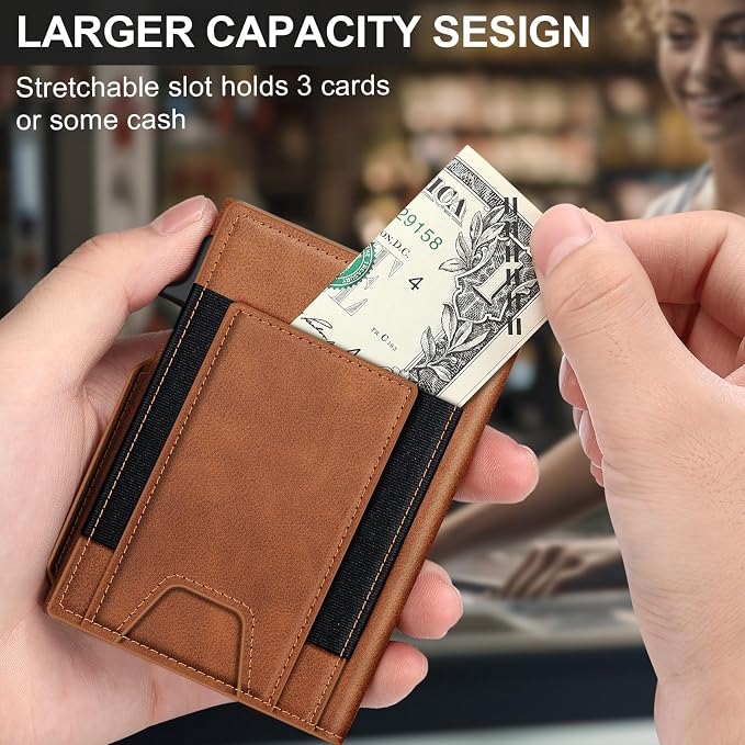 Wallet for Men Wallet with Slim Pop Up Card Holder 9-13 Cards, Bifold - Image 4
