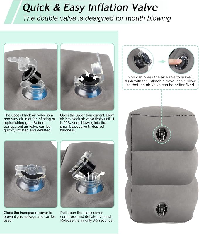 JefDiee Inflatable Travel Foot Rest Pillow, Kids Airplane Bed, Adjustable 3 - Image 6