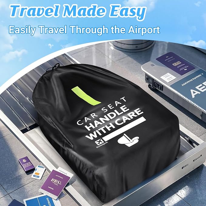 Guiseapue Car Seat Travel Bag for Airplane: Car Seat Bags for Air Travel Fit - Image 5