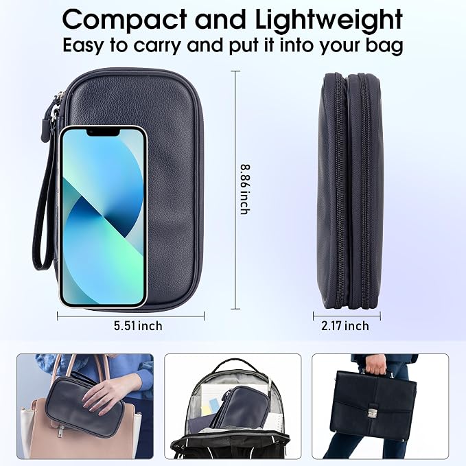 Leather Travel Electronic Organizer - Image 3