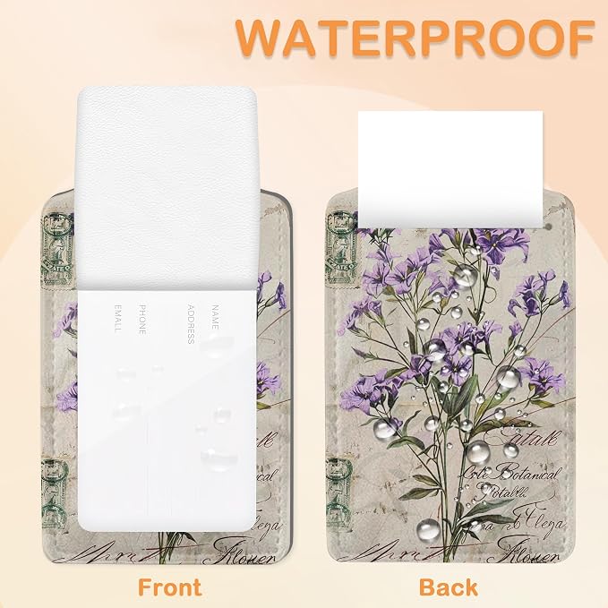 Vintage Purple Lavender 3 PCS Luggage Tags, Leather Suitcase Tags - Image 3