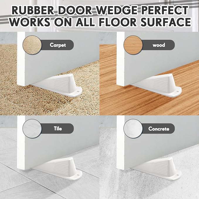 Frienda 4 Pcs Jumbo Door Stoppers Heavy Duty Door Stopper Tall up to 2inch Tall - Image 4