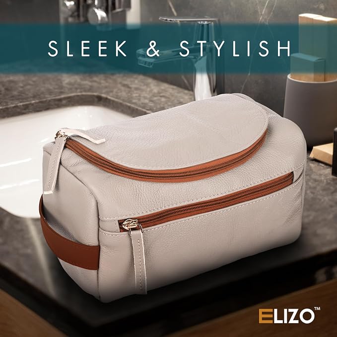 ELIZO Premium REAL Leather Toiletry Bag - Image 2