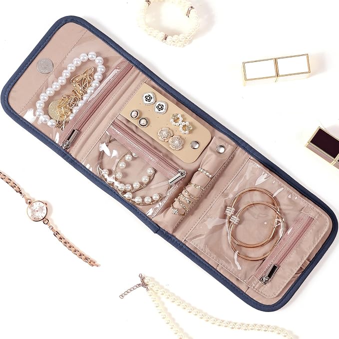BELALIFE Travel Jewelry Case Organizer, Small Foldable Storage Roll - Image 2