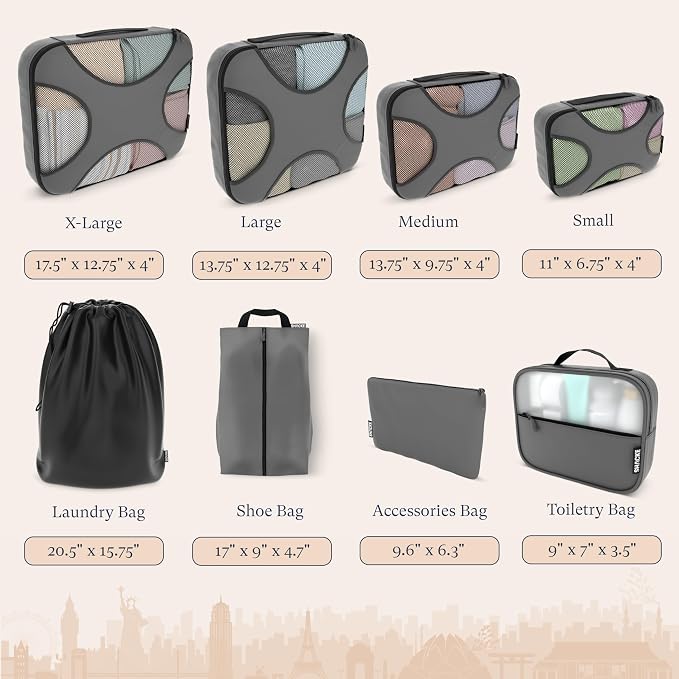 Shacke Premium 8 Packing Cubes Set - Image 4