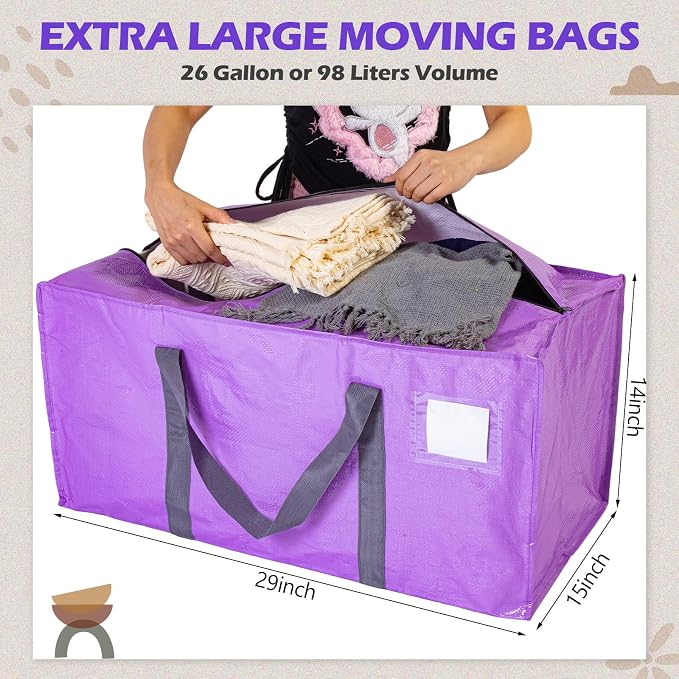 8 Pack Extra Large Moving Bags Heavy Duty Packing Bags - Image 3