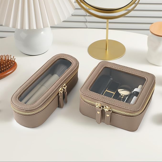 Aveniee Slim Clear Makeup Brush Bag, Small Cosmetic Brush Holder, Mini Toiletry - Image 4