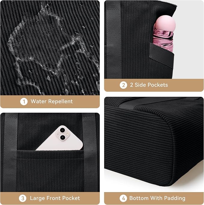 Tote Bag for Women with Zipper, Travel Tote Bags with Compartments Large - Image 6