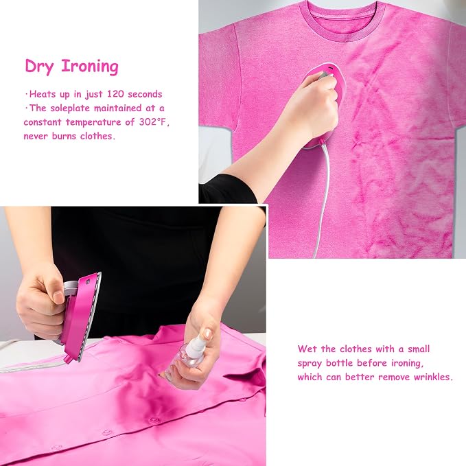 Newbealer Travel Iron with Dual Voltage - 120V/220V Lightweight Dry Iron - Image 7