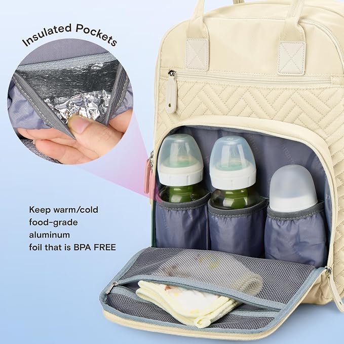 iniuniu Diaper Bag Backpack, 4 in 1 kit Large Unisex Baby Bags - Image 6