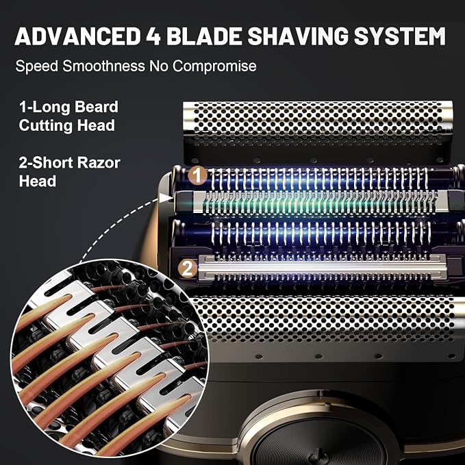 Electric Foil Shavers for Men: Upgraded Mini Electric Razor for Beard - Image 3