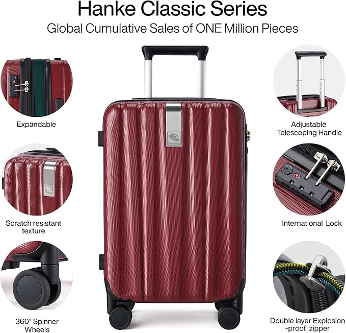 Hanke 20 Inch Expandable Carry on Luggage 22x14x9 Airline Approved Lightweight - Image 4