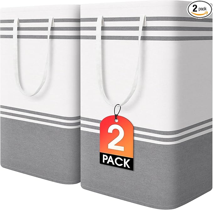2 Pack Large Home Laundry Basket, Laundry Hamper, Freestanding Waterproof Dirty by EpicTotes