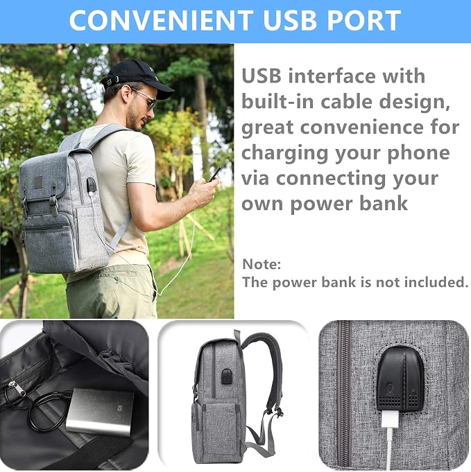HFSX Laptop Backpack Men Women Vintage Backpack Bookbag College Backpacks - Image 2