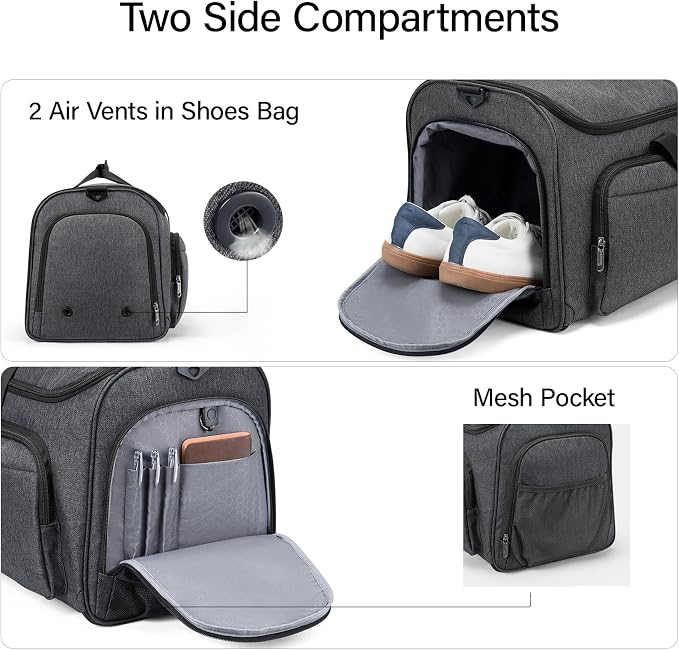 Hanke Carry on Garment Bags for Travel, Convertible Duffle Bag Luggage Bag - Image 4