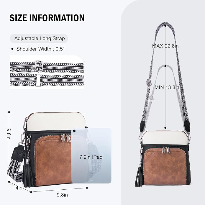 Crossbody Purse for Women, Lightweight Medium Crossbody Bag Soft Leather - Image 4