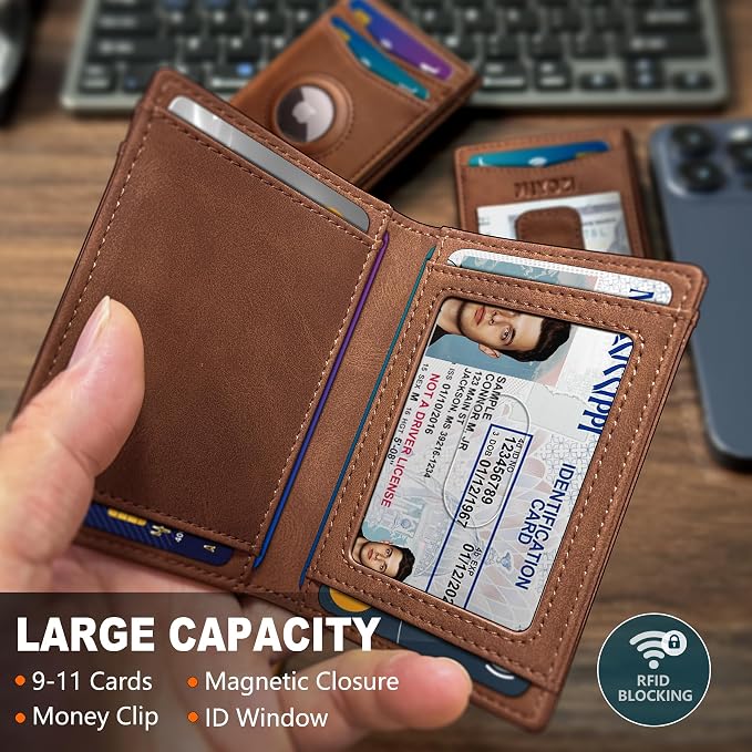 Airtag Wallet for Men- with Money Clip Gift Boxed, Magnetic Closure Slim - Image 2