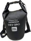 EliteShield Waterproof Dry Bag backpack Roll Top Closure Rafting Boating Black by EliteShield