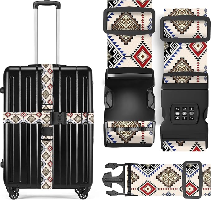 2 Pack Luggage Straps, Adjustable Cute Printing by ZSYTZL
